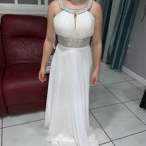White evening gown